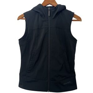 Marmot Black Zip Up Hooded Hiking Outerwear Gorpcore Granola Girl Vest Size XS